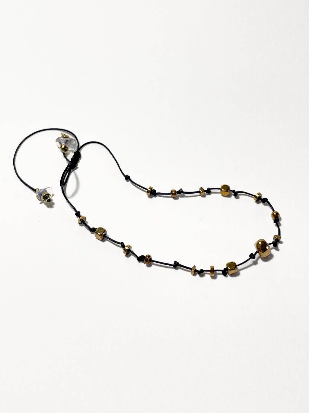 bracelet fin avec noeud coulissant noir