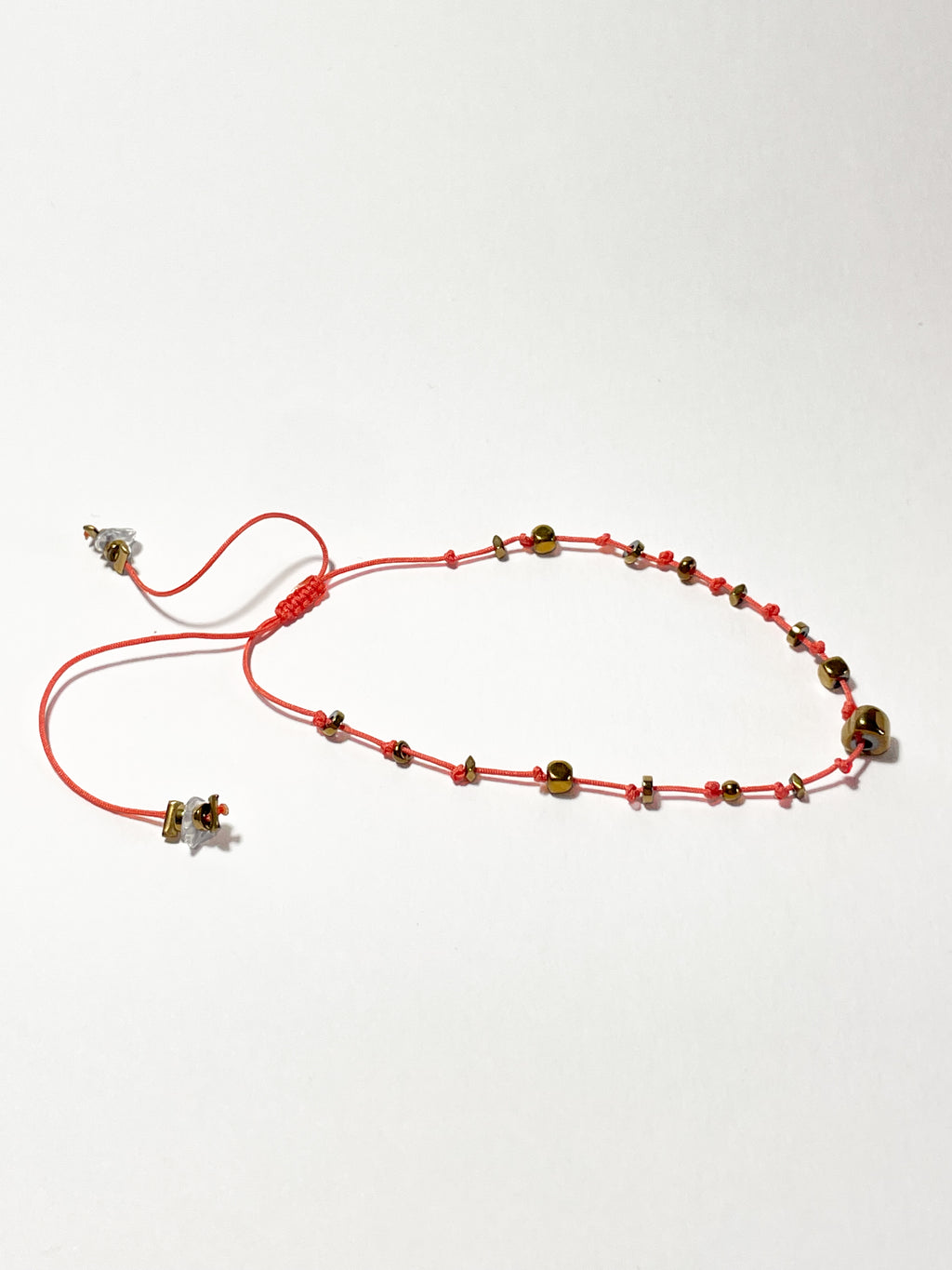 bracelet fin avec noeud coulissant rose 