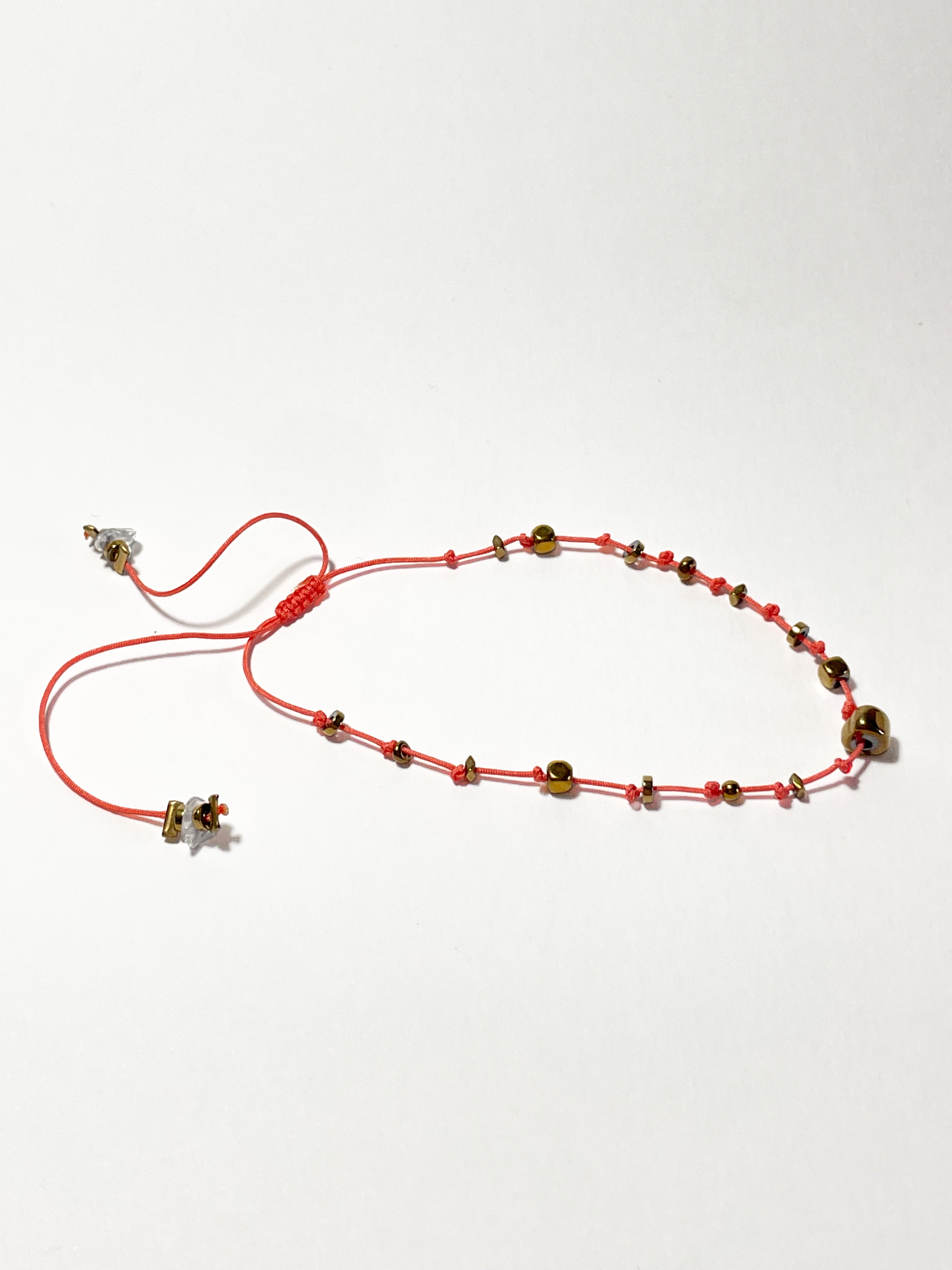 bracelet fin avec noeud coulissant rose 