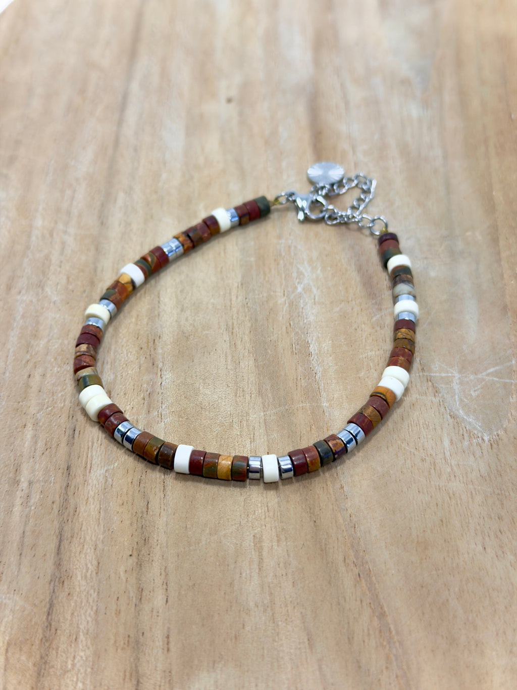 Bracelet pour homme résistant en pierres naturelles 