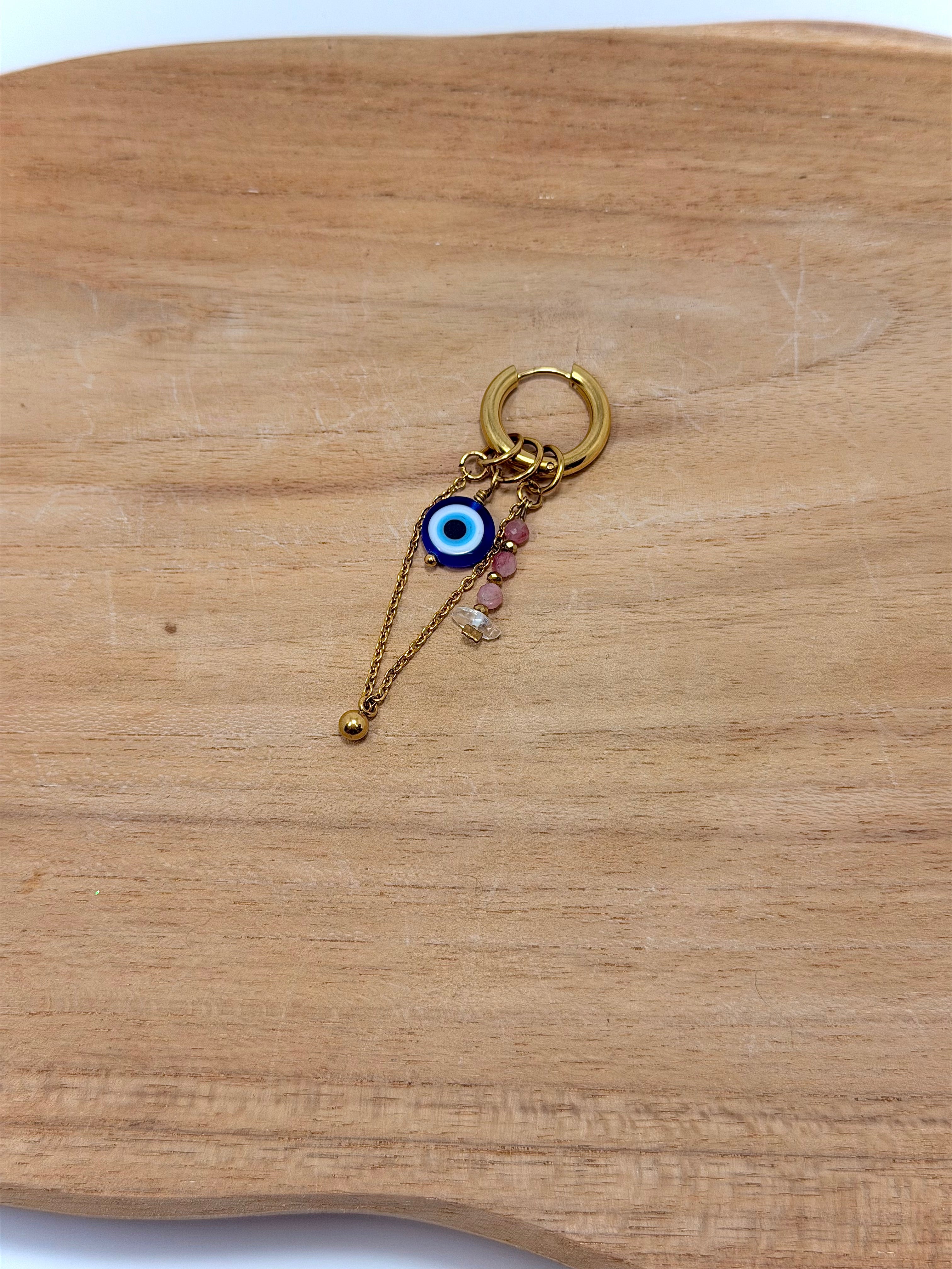 Breloque en pierres naturelles roses pour personnaliser tes boucles d'oreilles 