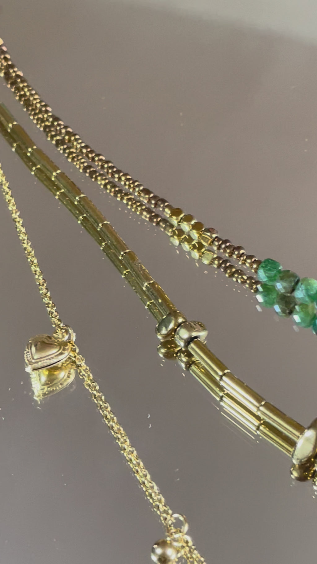 Collier pierre naturelle et acier inoxydable